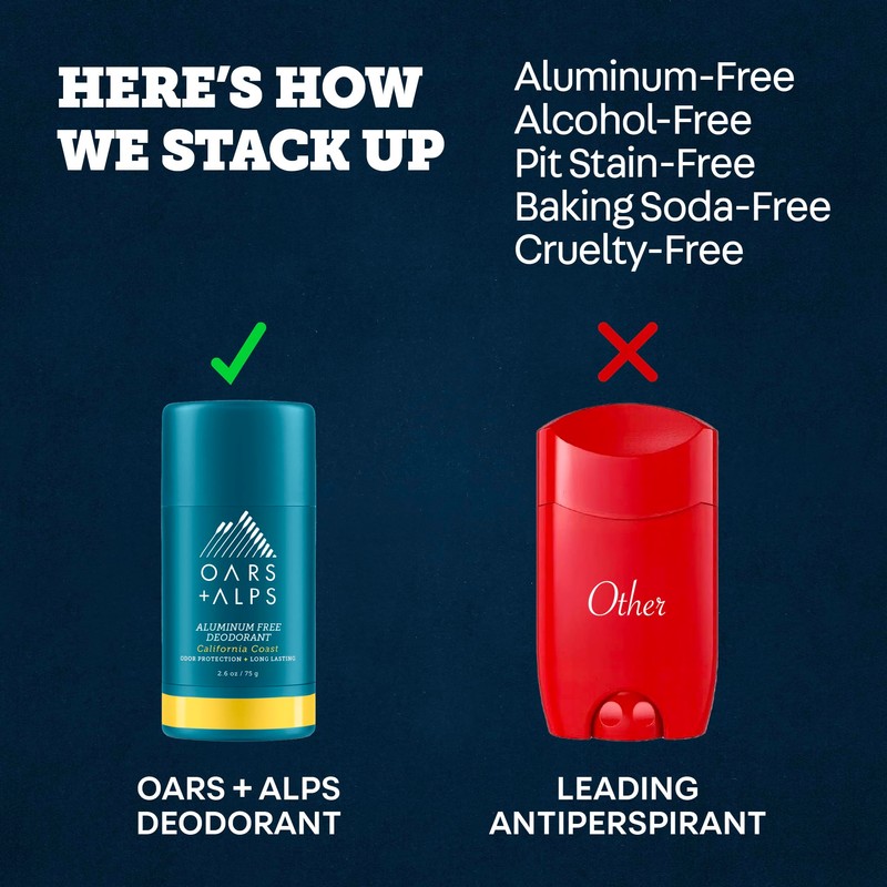 Oars + Alps Deodorant for Men & Women, Aluminum Free