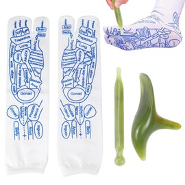FSWWSF Reflexzonen Socken Set fußreflexzonen socken with Acupressure Pen Druckpunkt Socken akupressur socken Für Fuß Reflexzonen Massage Für Eine Verbesserte Fußgesundheit Unisex-Socken