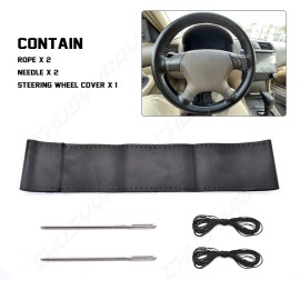 CHUSYYRAY ​For Toyota Car Steering Wheel Cover Carbon Black Leather Anti-slip Accessories
