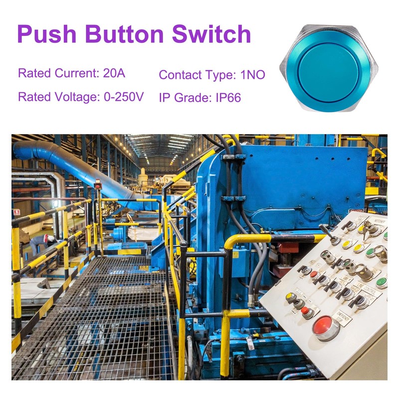 DMiotech 1 Pcs 19mm / 3/4" Push Button Switch, IP66