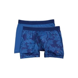Tommy Bahama® Mesh Tech Boxer Briefs 2-Pack – Non-Rolling Elastic Waistband – Functioning Fly – Blended Polyester Blue Mono SM (28-30" Waist) One Size