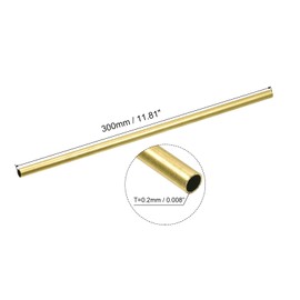 sourcing map Brass Tube 1.5/2.5/3.5/4.5/5.5/6.5 mm Outer Diameter x 0.2 mm Thickness 300 mm Long Pack of 6