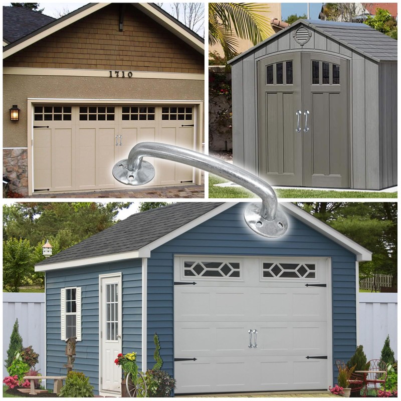 OXTXO Heavy-Duty Galvanized Door Pull Handle, Bold D-Handle Industrial Gate