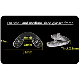 BEHLINE Glasses Bridge Strap/Saddle Bridge, Soft Silicone Anti-Slip Replacement Nosepads, Screw-in Eyeglasses Nose Piece for Eyewear (Clear, Small)