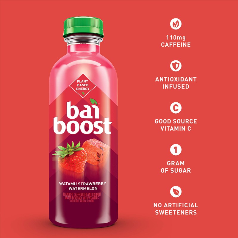Bai Boost Watamu Strawberry Watermelon, Antioxidant Infused Beverage, 18 fl