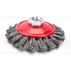 Zerone Wire Brush Angle Grinder 4 Pieces Grinding Brush Angle Grinder Disc Brush Wire Brush Cup Brush Set Diameter 75 mm M14DE (4 Inches)