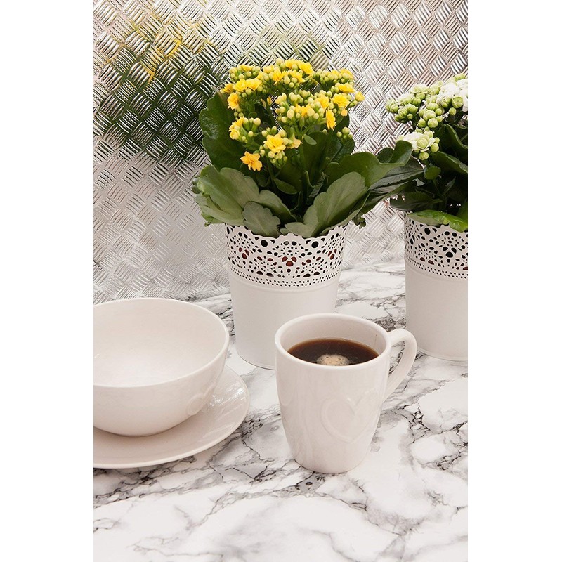 d-c-fix 346-0047-4PKA Decorative Self-Adhesive Film, Marble White, 17" x 78"