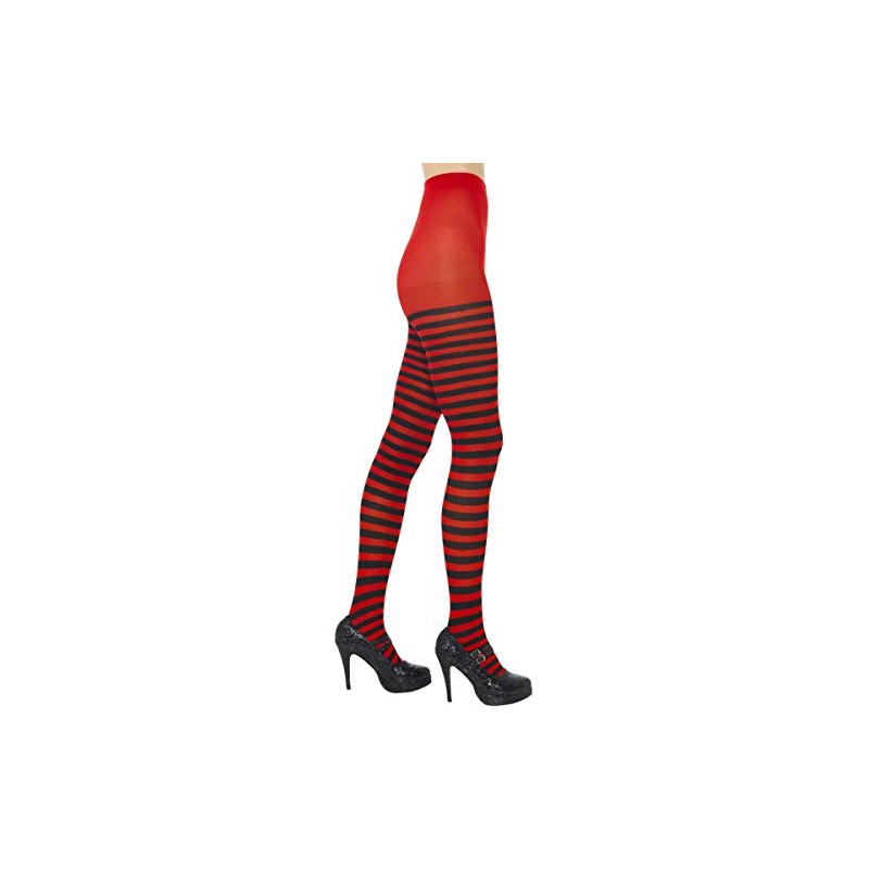 Smiffys Red and Black Striped Tights
