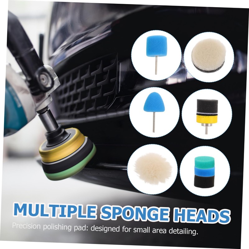 BUGUUYO 20pcs Detail Polishing Sponge Set Cone Shaped Buffing Heads
