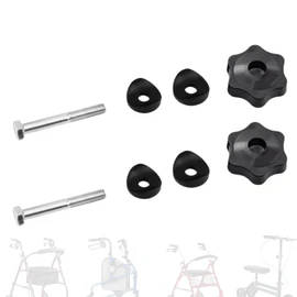 SZHSYJY 2 Set Rollator Walker Replacement knobs,Universal,Replacement Arm Adjustment Knobs for Rollator, 6-Point Knob W/Hardware,Rollator Parts，Comfortable Replacement Arm Adjustment Knobs (Black)