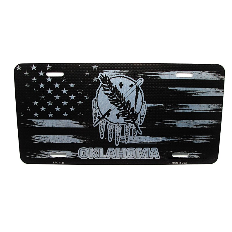 DIGIART INTERNATIONAL OKLAHOMA STATE FLAG AMERICAN FLAG BRUSHED METAL NOVELTY