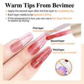 Bevimee Glitter Shimmer Nail Polish, 12ML Quick Dry Brown Red Nail Polish Iridescent Glitter Holographic Nail Polish Reflective Nail Lacquer Natural Nail Art for Beginner-1PC