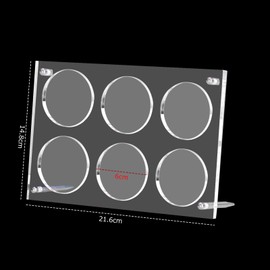 Seimeinoki 2.3 inches (58 mm) Acrylic Tin Badge Display Stand, Holds 6 Pieces, Supports Clear Display, Easy to Put In and Take Out, Dirt, Scratch-Resistant, Can Badge, Tabletop Display, Storage,