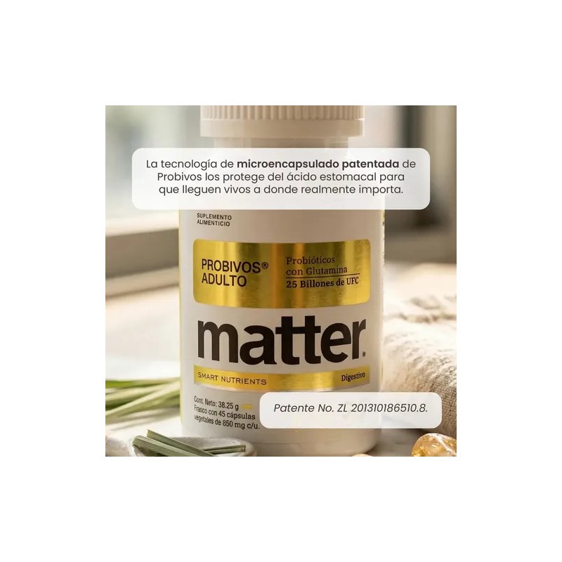 Matter Probivos Adultos Probióticos Con Glutamina 45 Cap Sabor Sin