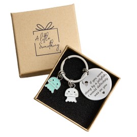 A Little Something Best Friend Keyring - Galentines Gifts with Gift Box or Friendship Keyring for a Work Colleague - Cute Jellyfish Work Bestie Gifts ideal for Galentines Treats for a Friend