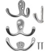 Fuxxer® 5 x Classic Double Hooks, Wardrobe Hooks, 70 x