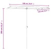 vidaXL Outdoor Rectangular Parasol- UV Protective, Rotatable 360 Degrees, 6.6'x4.9',