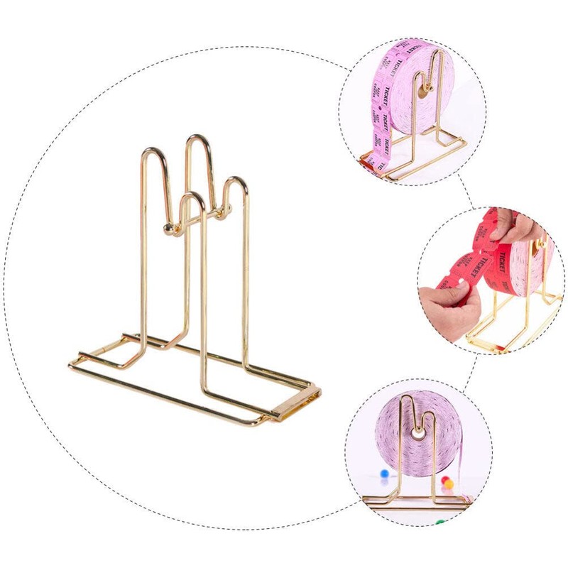 Operitacx Brass Plated Raffle Ticket Dispenser: Drum Ticket Holder Organiser