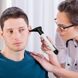 Bysameyee Slimline Stainless Pocket Otoscope, Handheld Ear Scope Otoscope with Soft LED Light & 7 Specula Tips for Kids Adults Pets Animals