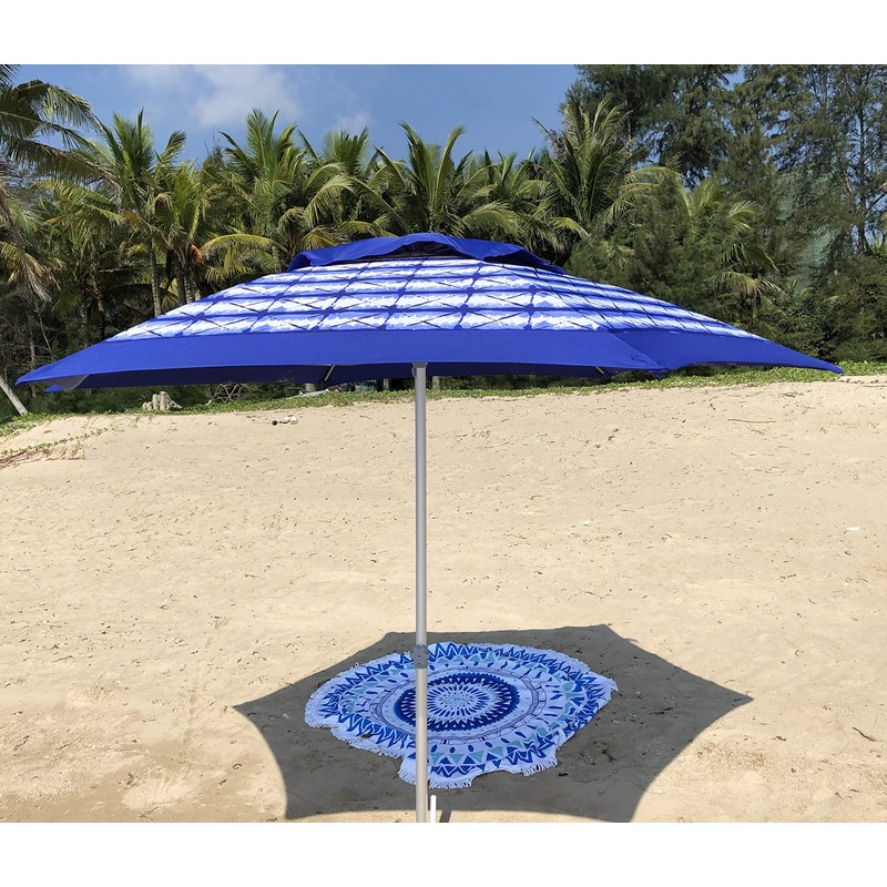 AMMSUN 8ft Fiberglass Ribs Commercial Grade Patio Beach Umbrella with