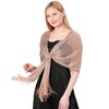 Sparkling Metallic Shawls and Wraps for Evening Dresses with Buckle,