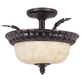 Sunlite S1010A 15.4-Inch Decorative Pendant Ceiling Fixture, Weathered Bronze with Alabaster Glass