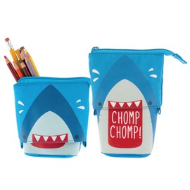 Stephen Joseph, Pop Up Pencil Pouch, Standing Pencil Case, Multipurpose Kids School Stationary Case, Colorful Cute Designs with Large Space for Pencils and Pens, Shark