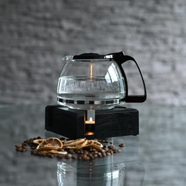 CeleBig Wooden Warmer, Black Handmade Teapot Warmer, Food Warmer with Tea Light, Tea Light Holder, Timeless Design