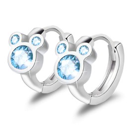 14K Gold Plated Earrings for Women Sterling Silver Girl Cartilage Huggie Hoop Sparkling Mouse Earrings with Cubic Zirconia Piercing CZ Cuff Earring, nickel l, Cubic Zirconia,