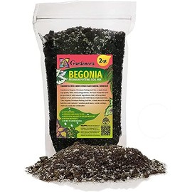 Premium Begonia Plant Potting Soil by Gardenera - Infuse Your Space with Blossoming Beauty and Lively Vitality - 2 Quart