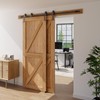 TOPCCJHHD 10 Feet Bypass Sliding Barn Door Hardware Kit for