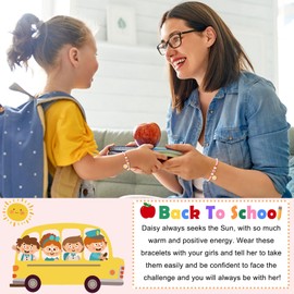 First Day of School Gift, Back to School Bracelet Mommy and Me Bracelets, First Day of Daycare Kindergarten Preschool Pre K First Second 3rd 4th Grade Bracelet Mother and Daughter Daisy Bracelets Back to School Gifts for Mom Daughter Girls Gifts