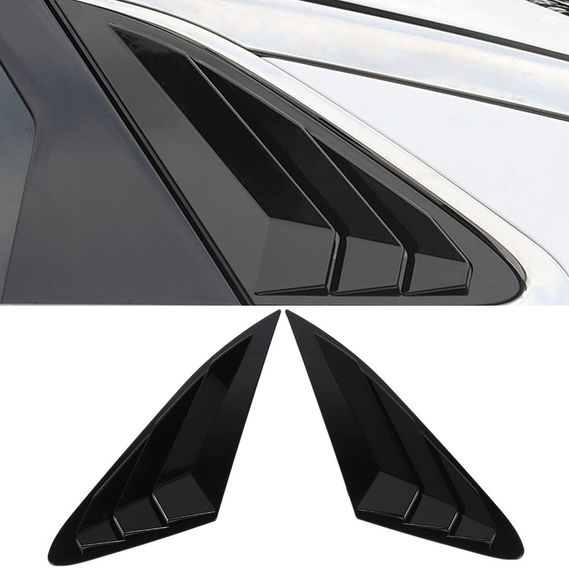 2PCS Rear Side Window Louver Gloss Black Sporty Look Scratch
