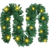 Jexine Christmas Garland Decoration, 16.4 Ft Lighted Xmas Garlands with