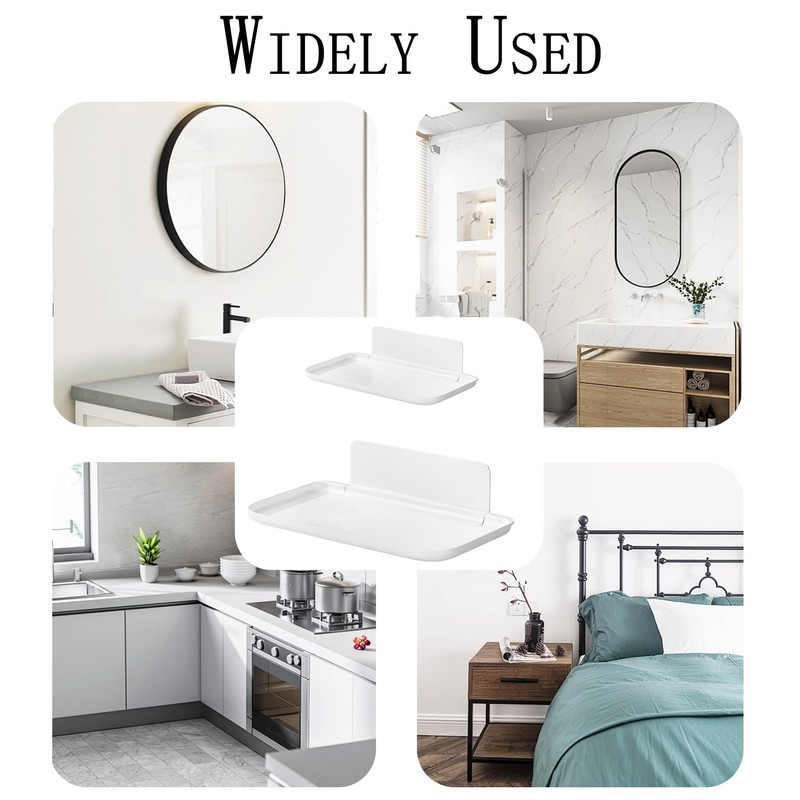 MfhdgXAvs 2Pcs Foldable Floating Shelves for Wall, No Drill Adhesive