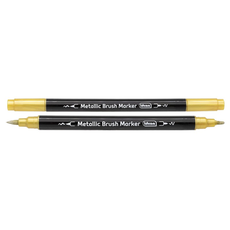 Idena 10856 Brush Marker with Double Tip, 12 Felt Tip
