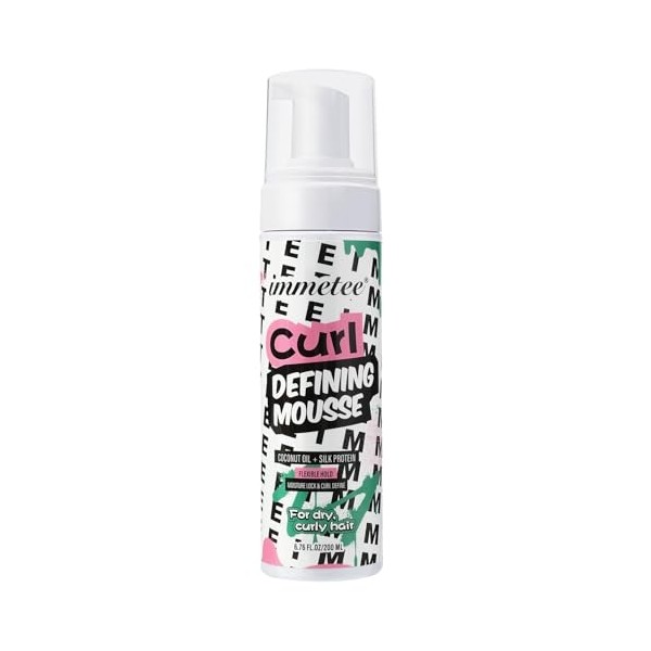 immetee Curly Hair Mousse, Coconut Oil and Silk Protein for