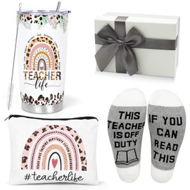 UAREHIBY Teacher Appreciation Gifts with 20 OZ Wine Tumbler - Christmas Gifts for Teacher - Gift Basket for Women Teacher - Thank You Gifts for Men - End of The Year Gifts - Back to School Gifts