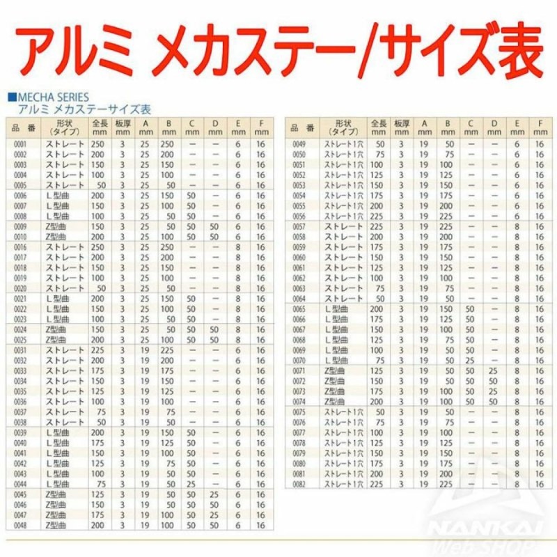 NANKAI 0035 Aluminum General Purpose Stay, Straight 4.9 x 0.7