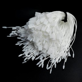 1000 Pcs 6.7-inch Hang Tag String Snap Lock Pin Loop Fastener Hook Ties Easy and Fast to Attach (White)