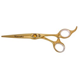 Kissaki Hair Scissors Shobu 6.0 inches Gold Titanium Hair Cutting Scissors Hairdressing Shears