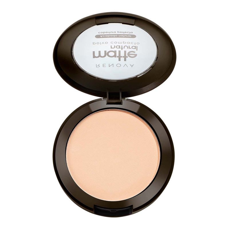 Maquillaje en Polvo Compacto Renova Matte Natural Beige Claro Cara