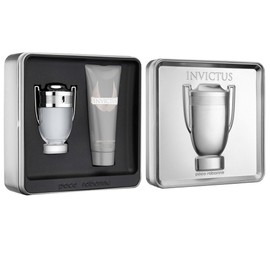 Paco Rabanne Invictus For Men 2 Piece Set Tin Box (3.4 Oz Eau De Toilette Spray + 3.4 Oz All Over Shampoo), multi color