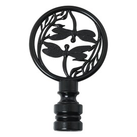 DGBRSM Double Dragonflies Lamp Finials Lamp Finial Cap Knob Dragonfly Design Lamp Decoration Hollowing Out Treatment for Lamp Shade, Black