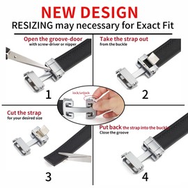 ARIMIA Fashion Mens Real Leather Ratchet Belt Black Adjustable Length Full Grain Soft Genuine Cowhide Strap 1.5 Inch Wide (Silver Black, Adjustable from 26" to 44" Waist)