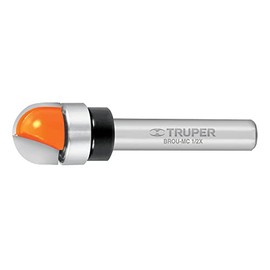Truper BROU-MC1/2X, Broca para router, media caña con balero, 1/2"