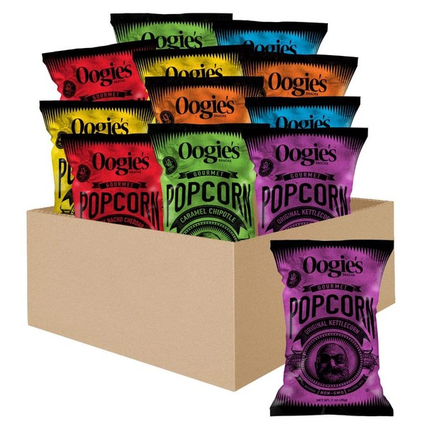 Oogie’s Gourmet Popcorn - Variety Pack, 2 bags each of all flavors (Caramel Chipotle currently unavailable), 4.25 Oz bag (Pack of 12)