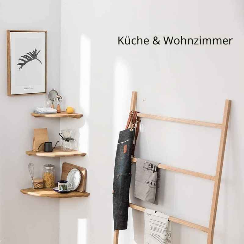 Love Oak Corner Shelf, 23 cm