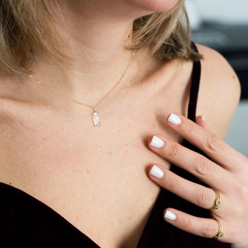 Ever Faith Red January Birthstone Necklace S925 Silver 14K Gold