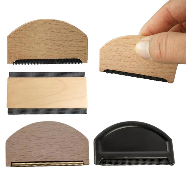 JIANWEI 4pcs Cashmere Comb Sweater Shaver, Lightweight Wooden Pilling Fuzz